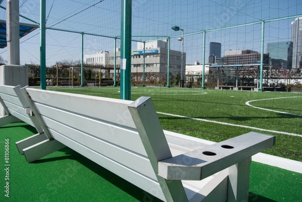 Fototapeta 人工芝の屋外フットサルコート