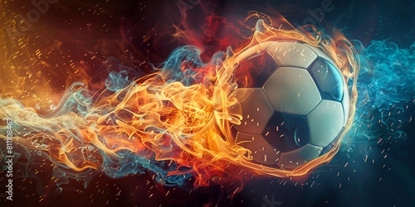 Obraz a soccer ball with fire