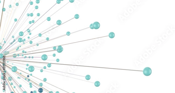 Fototapeta Global network. Blockchain. 3D illustration. Neural networks and artificial intelligence. Abstract