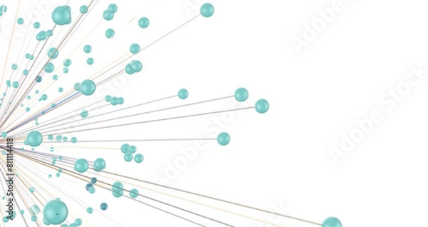 Fototapeta Global network. Blockchain. 3D illustration. Neural networks and artificial intelligence. Abstract