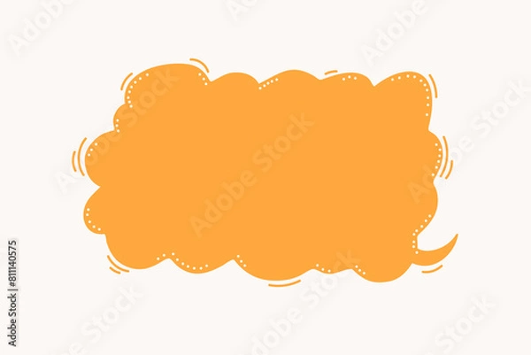 Fototapeta Vector hand drawn funny speech bubble shape. Communication icon. Background for quotes, chats, messages.