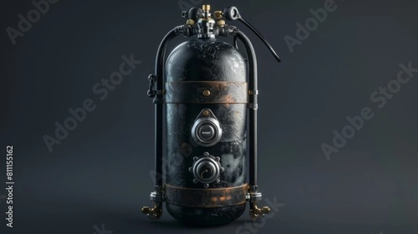 Fototapeta 3D realistic image of a scuba tank, clean lighting, isolated on background