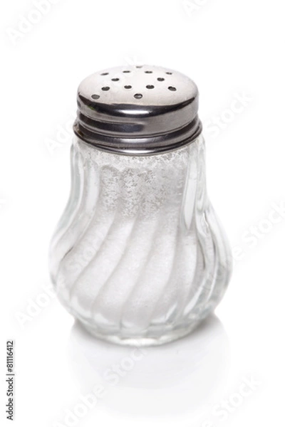 Fototapeta Side View of A Salt Shaker Isolated on White Background.