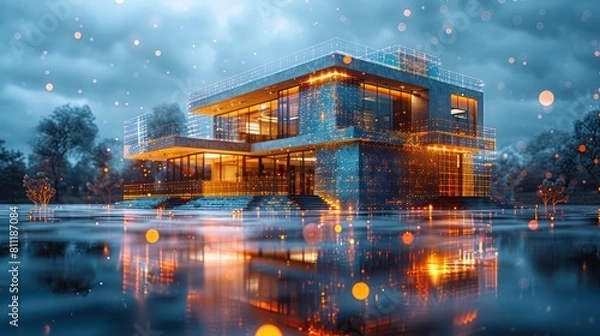 Fototapeta Visionary Architects, Virtual Realities: A Comprehensive 3D Journey into Modern Building Dreams and Urban Transformation