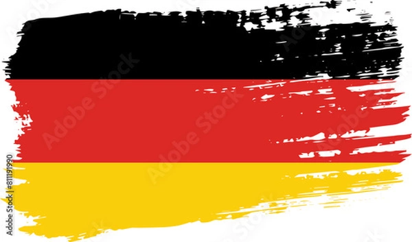 Fototapeta Germany flag, wide brush stroke on transparent background vector
