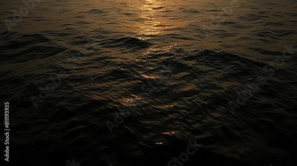 Fototapeta Faint Moonlight Reflecting on the Dark Sea