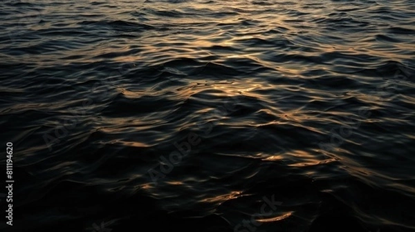 Fototapeta Faint Moonlight Reflecting on the Dark Sea