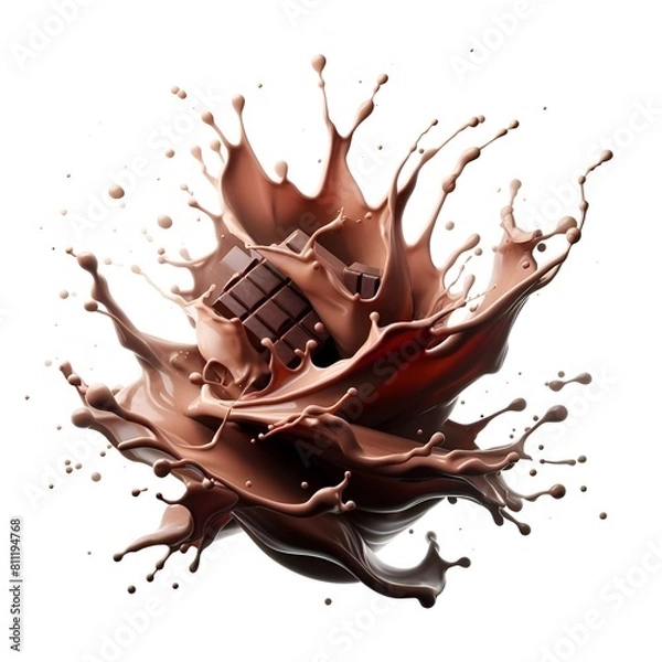 Obraz A Liquid splash of chocolate background to World Chocolate Day