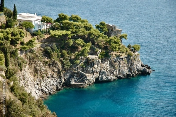 Obraz Costiera Amalfitana . Splendida costa conosciuta nel mondo nel golfo di Napoli .