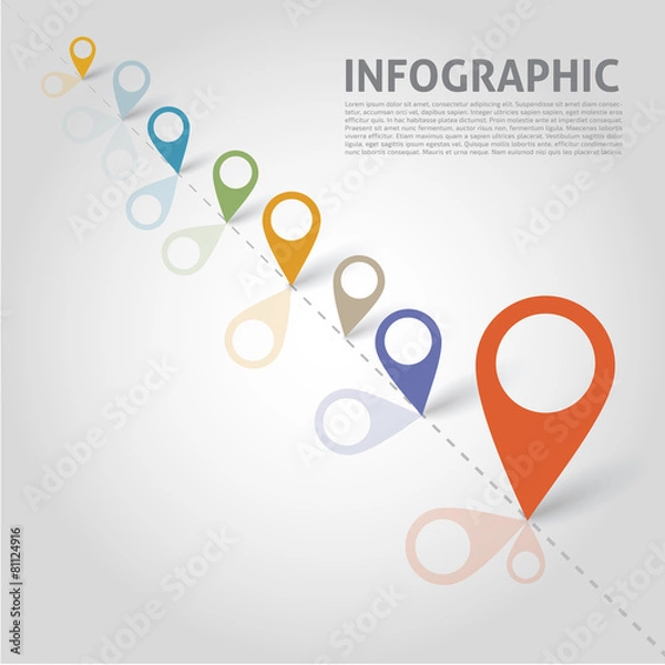 Fototapeta Vector infographics elements - points, graphic for business desi