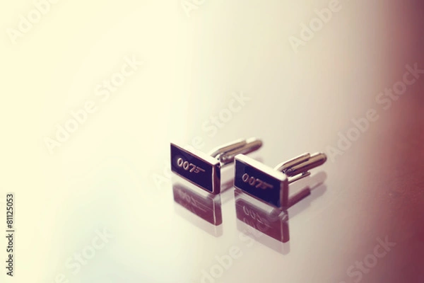 Fototapeta Special buttons for the groom with Agent 007