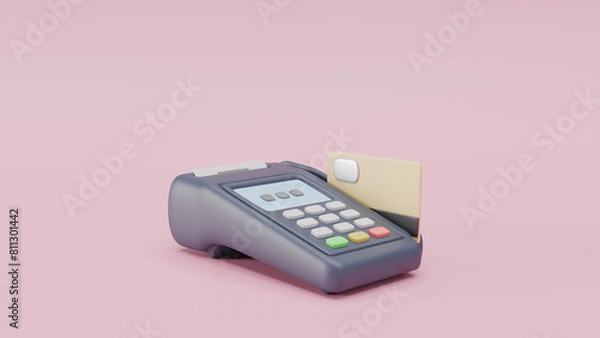 Obraz Terminal payment transaction in process. Credit card payment