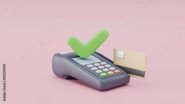 Obraz Terminal payment transaction succesful. Credit card payment