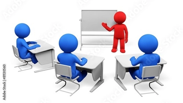 Fototapeta Training. 3D. Group study