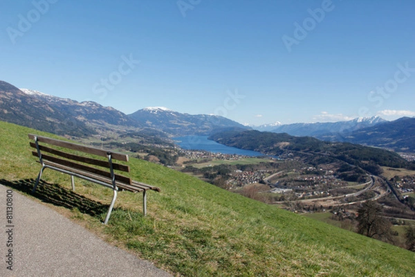 Obraz Chicken Mountain View To Lake Millstatt In Spring