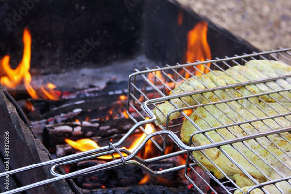 Obraz barbecue grill with fire