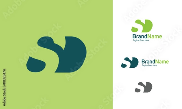 Fototapeta Two letter alphabet logo using letter S and D