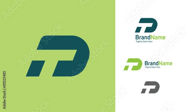 Fototapeta Two letter alphabet logo using letter T and D