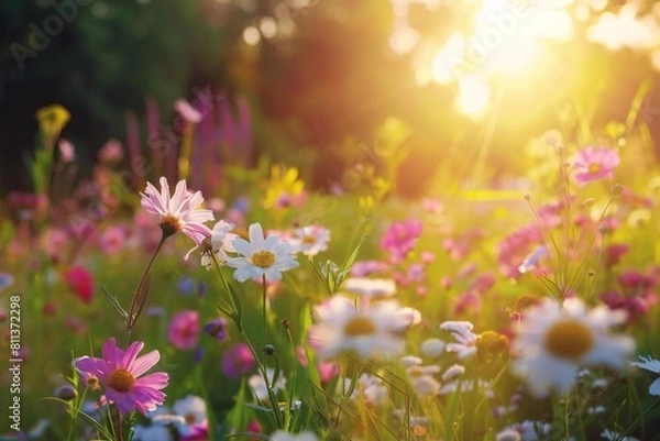 Fototapeta Unleashing Joy and Mindfulness: A Meadow Escape