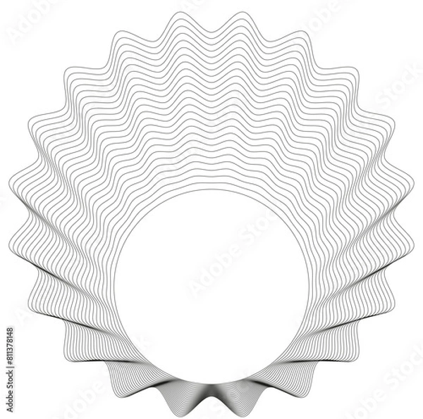 Fototapeta Outline decorative shape wavy line vector