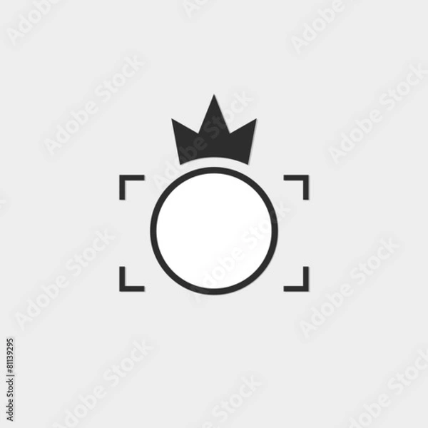 Obraz Logo Photos, viewfinder crown logo vector set. Trendy flat camer