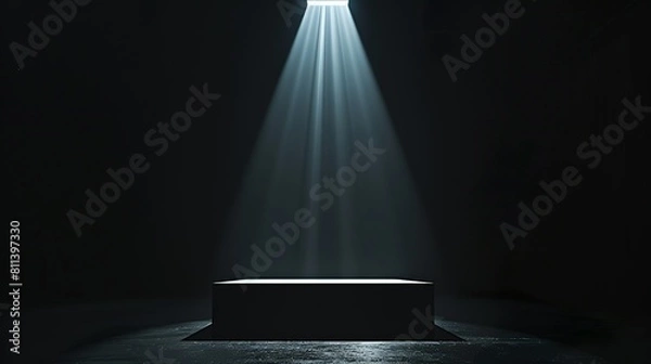 Fototapeta Cinematic spotlight effect on isolated background