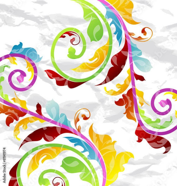 Fototapeta Abstract multicolor floral background, design elements