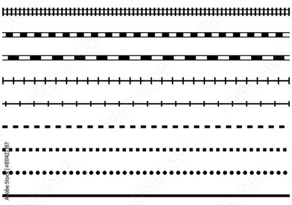 Obraz 様々な形の線路風マークのベクターイラストセット