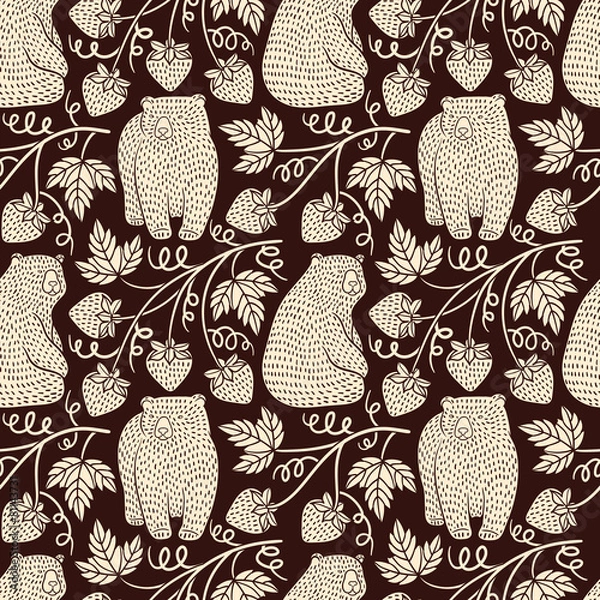 Fototapeta Bears seamless pattern