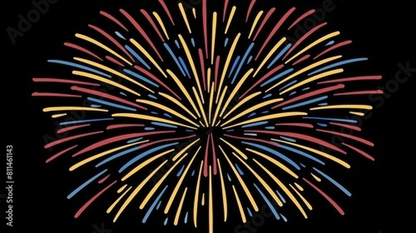 Fototapeta Vivid firework display lights up the sky with vibrant hues, Ai Generated