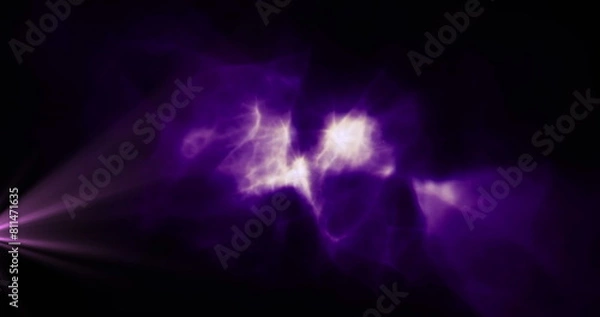 Fototapeta Image of light spots and shapes moving over black background