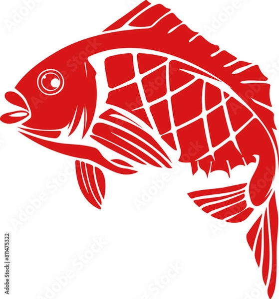 Fototapeta シンプルな鯛のデザインマーク