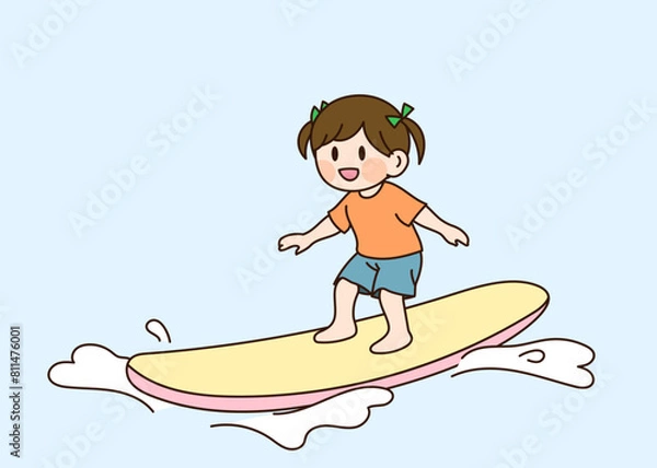 Fototapeta 어린이 여름 방학 추억 삽화