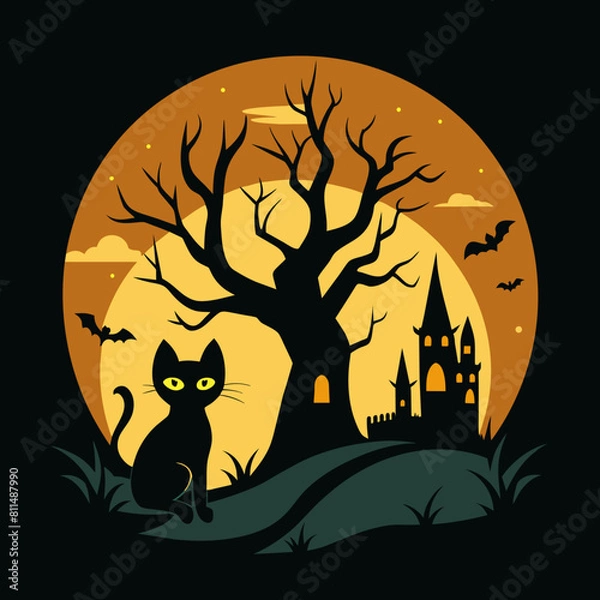 Obraz halloween background with bats