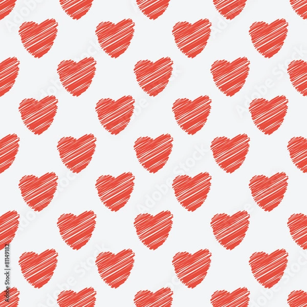 Fototapeta red hearts seamless pattern