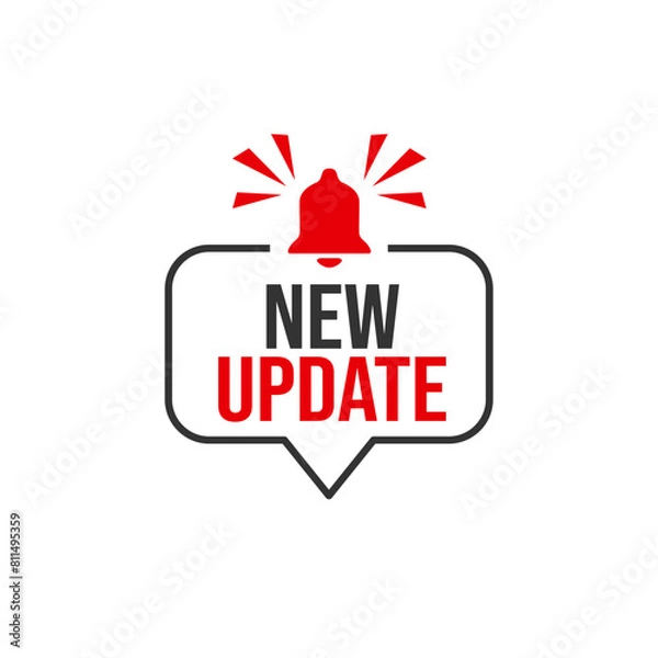 Fototapeta New Update Alert Web Banner and Modern Notification