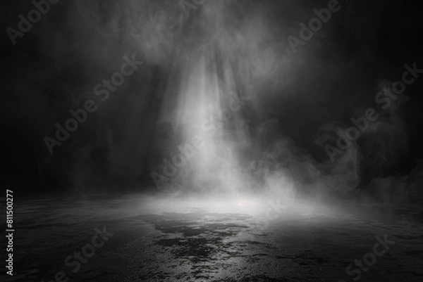 Fototapeta Mysterious Slightly Glowing Fog In The Dark Wallpaper Created Using Artificial Intelligence