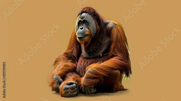 Fototapeta Endangered Species Day. the Bornean and the Sumatran Orangutan – have both experienced sharp declines in populations. according to WWF and IUCN this species is on the verge of extinction