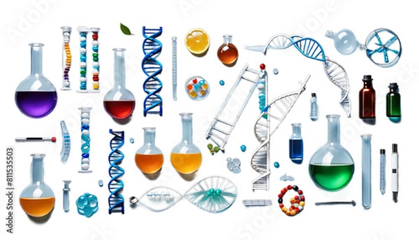 Fototapeta biochemical dna development technologies flask laboratory biotechnology research science chemistry technology analysis biology experiment biochemistry discovery scientific scientist medicine medicals