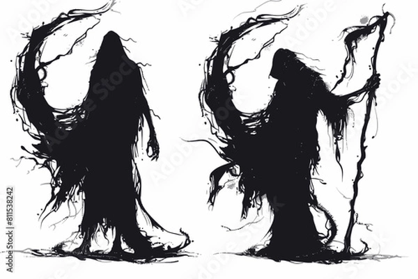 Fototapeta Set Of Grim Reapers Silhouette