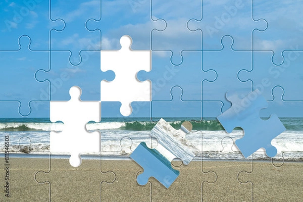 Obraz サーフ　ビーチ　イメージ素材　ジグソーパズル調