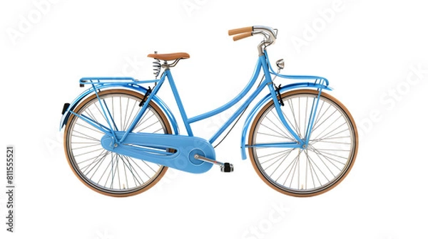 Fototapeta Blue bicycle isolated on transparent background