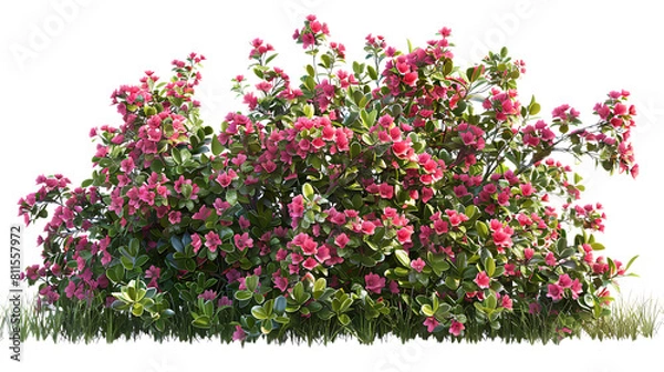 Fototapeta bush of flowers isolated on transparent background 