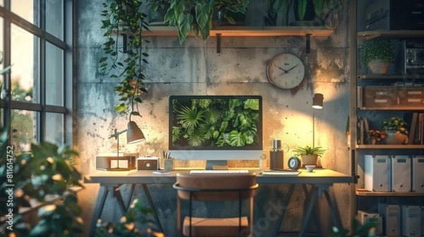 Fototapeta Office and Workspace Creative Environment: A photo depicting a creative environment in an office or workspace