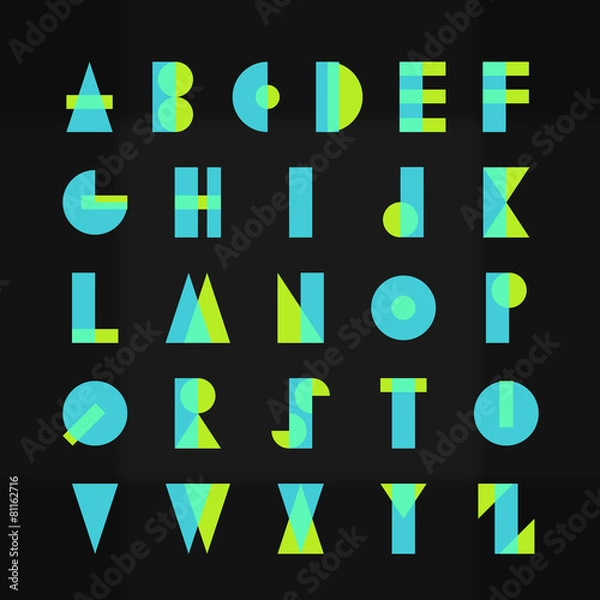 Obraz funky alphabet typography font