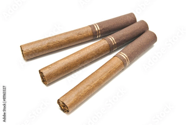 Obraz three cigarettes on white