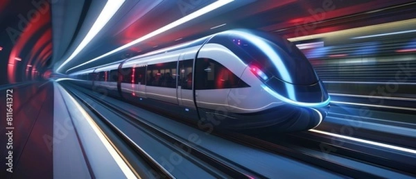 Fototapeta Capture the speed and efficiency of modern transportation technology in motion