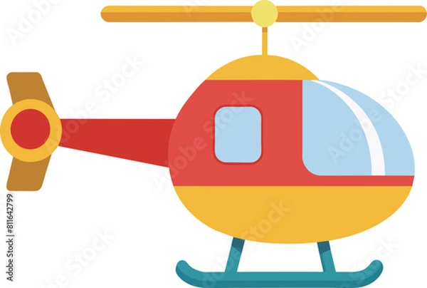 Fototapeta Vector children's helicopter toy illustration design element