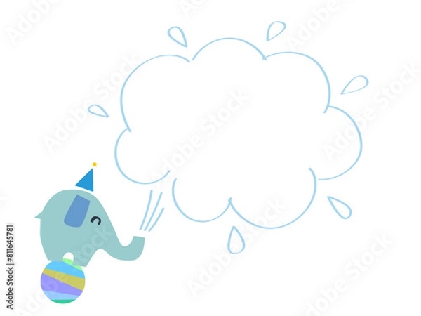 Fototapeta かわいいゾウと吹き出し