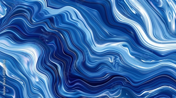 Fototapeta Abstract blue background with swirling waves or a watery texture